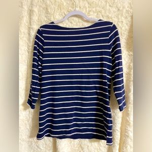 Old Navy blue stripe top with tie in the back. Size S, but fits more like a M